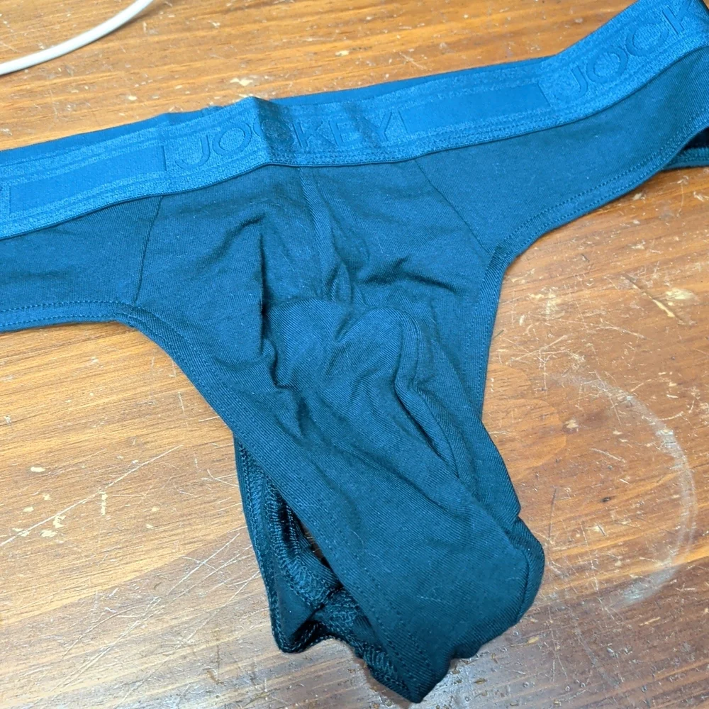 Jockey Essentials 4-Pack Cotton Stretch Men's Thong - Size Large